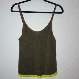 Anthropologie Crocheted Tank Top with Colorful Trim